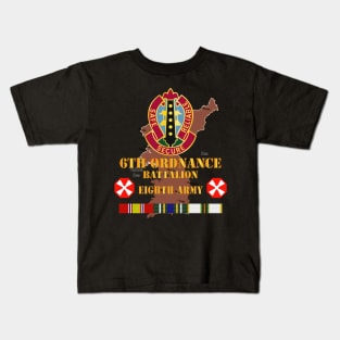 Korea Map - 6th Ordnance Bn - 8th Army w SVC Kids T-Shirt